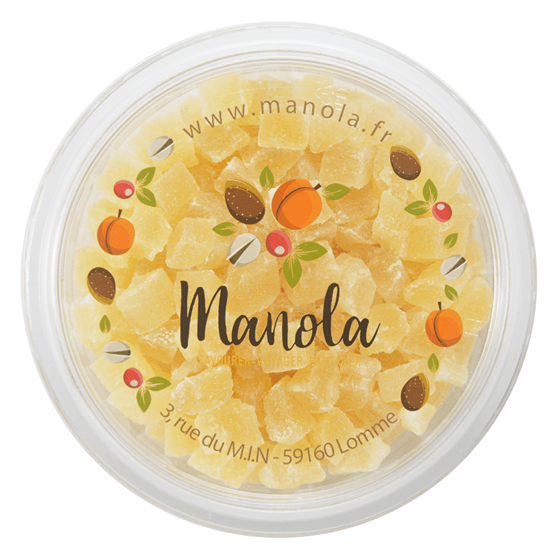 Ananas cubes 8/10 mm de Thaïlande - barquette 200g