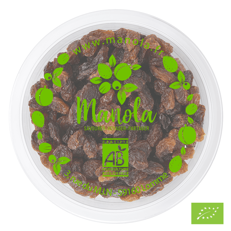 Raisins secs sultanines bio* barquette de 200g