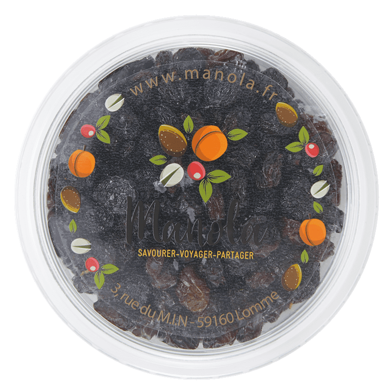 Raisins secs noir flame du Chili jumbo 12mm - barquette de 200g