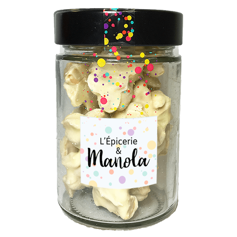 "Rocher" Arachides enrobées chocolat blanc - bocal de 140 g