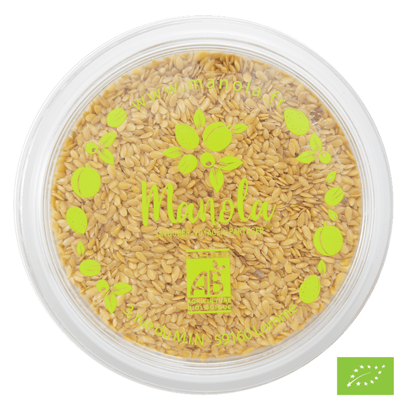 Graines de lin jaune Bio* - barquette de 200g