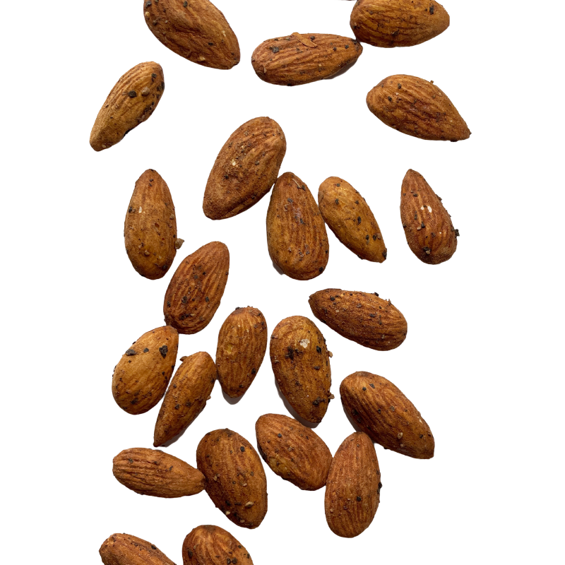 Amandes torréfiées poivre - barquette de 150g