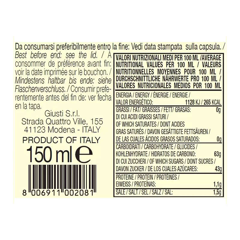 Giusti crème à base de vinaigre balsamique et truffe 6x150ml
