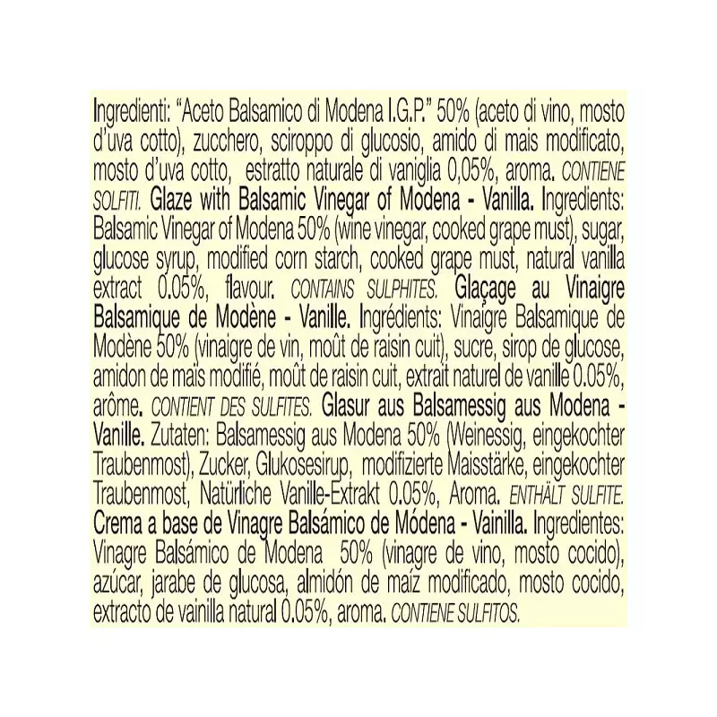 Giusti crème à base de vinaigre balsamique et vanille 6x150 mL
