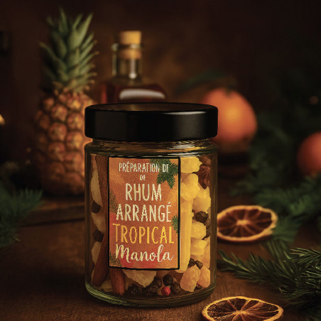 Préparation de Rhum Arrangé Tropical - bocal de...