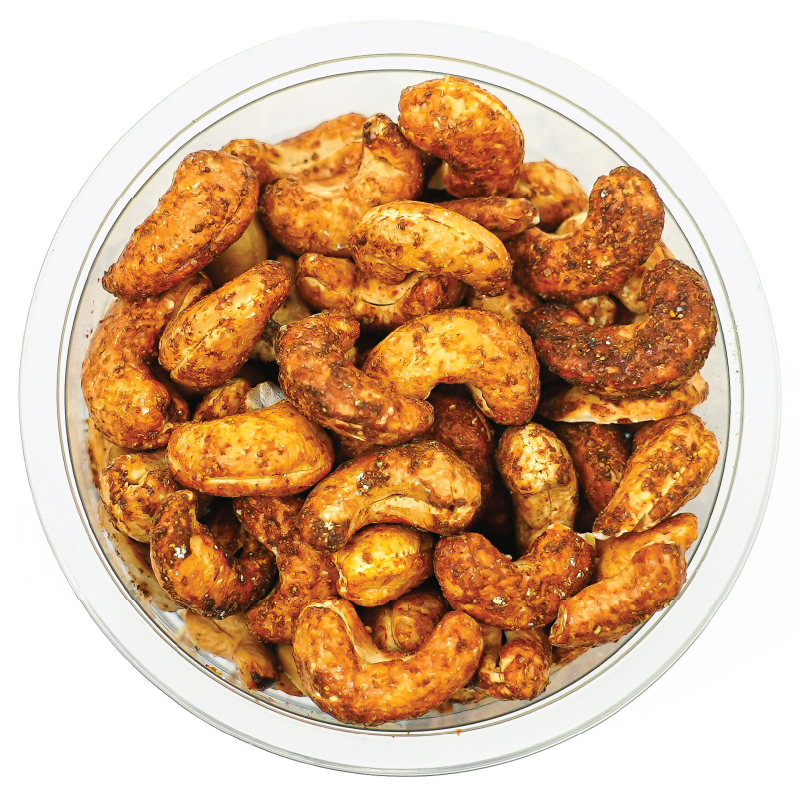 Noix de cajou torréfiées au curry et à l'oignon - barquette de 150g