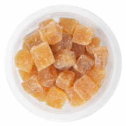 Cubes de gingembre déshydratés sucrés - barquette de 220 g