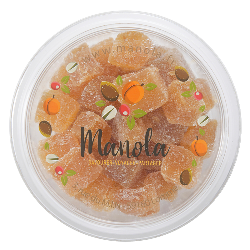 Cubes de gingembre déshydratés sucrés - barquette de 220 g