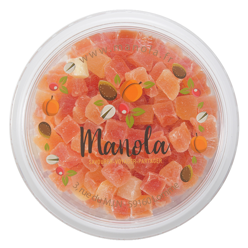 Papaye cubes déshydratés - barquette de 200 g