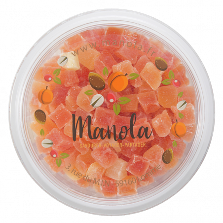 Papaye cubes déshydratés - barquette de 200 g