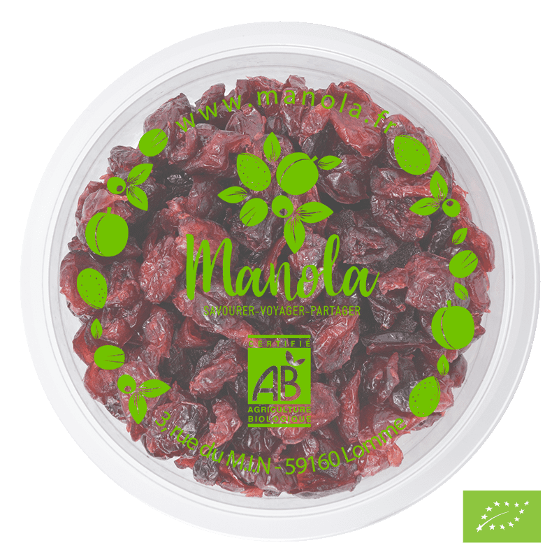 Demi cranberries déshydratées Bio* - barquette de 170 g
