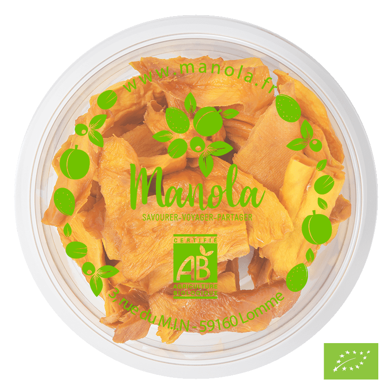 Lamelles de mangues séchées Bio* - barquette de 120g