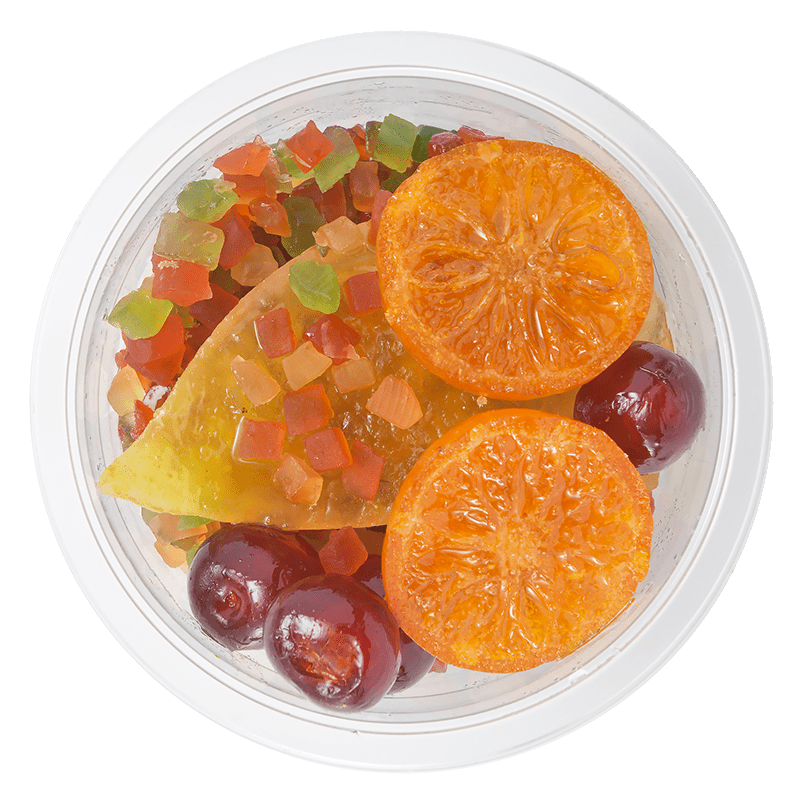 Mélange de fruits confits - barquette de 200g