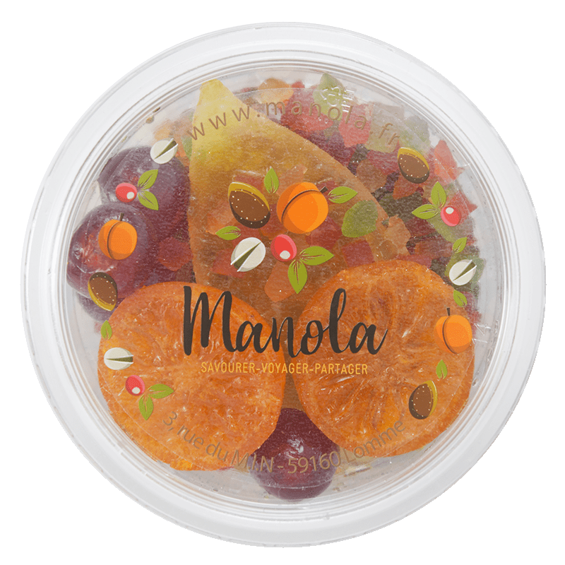 Mélange de fruits confits - barquette de 200g