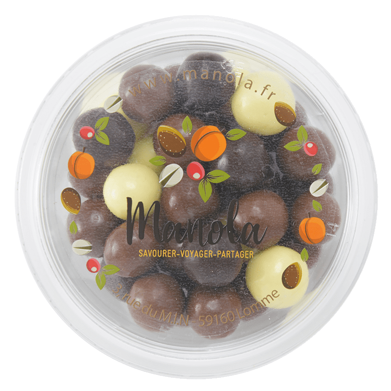 Noisettes chocolatées mix - barquette de 200g