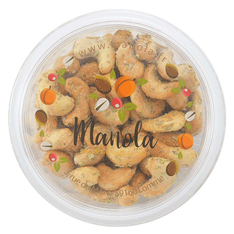 Noix de cajou romarin et fleur de sel - barquette de 150g