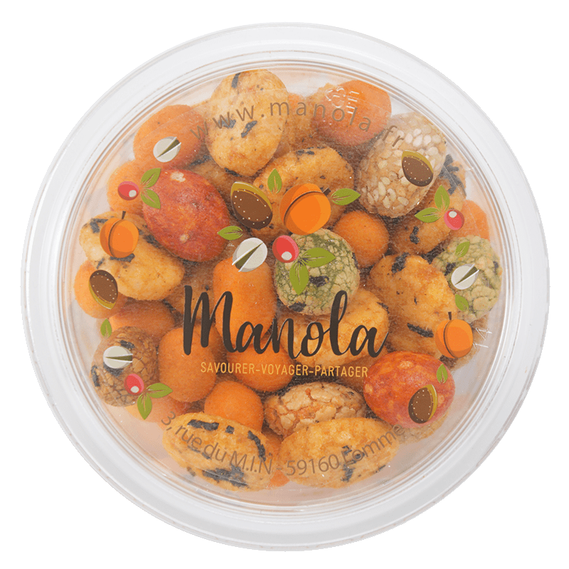 Mix latino "crackers et arachides enrobés" - barquette de 90 g